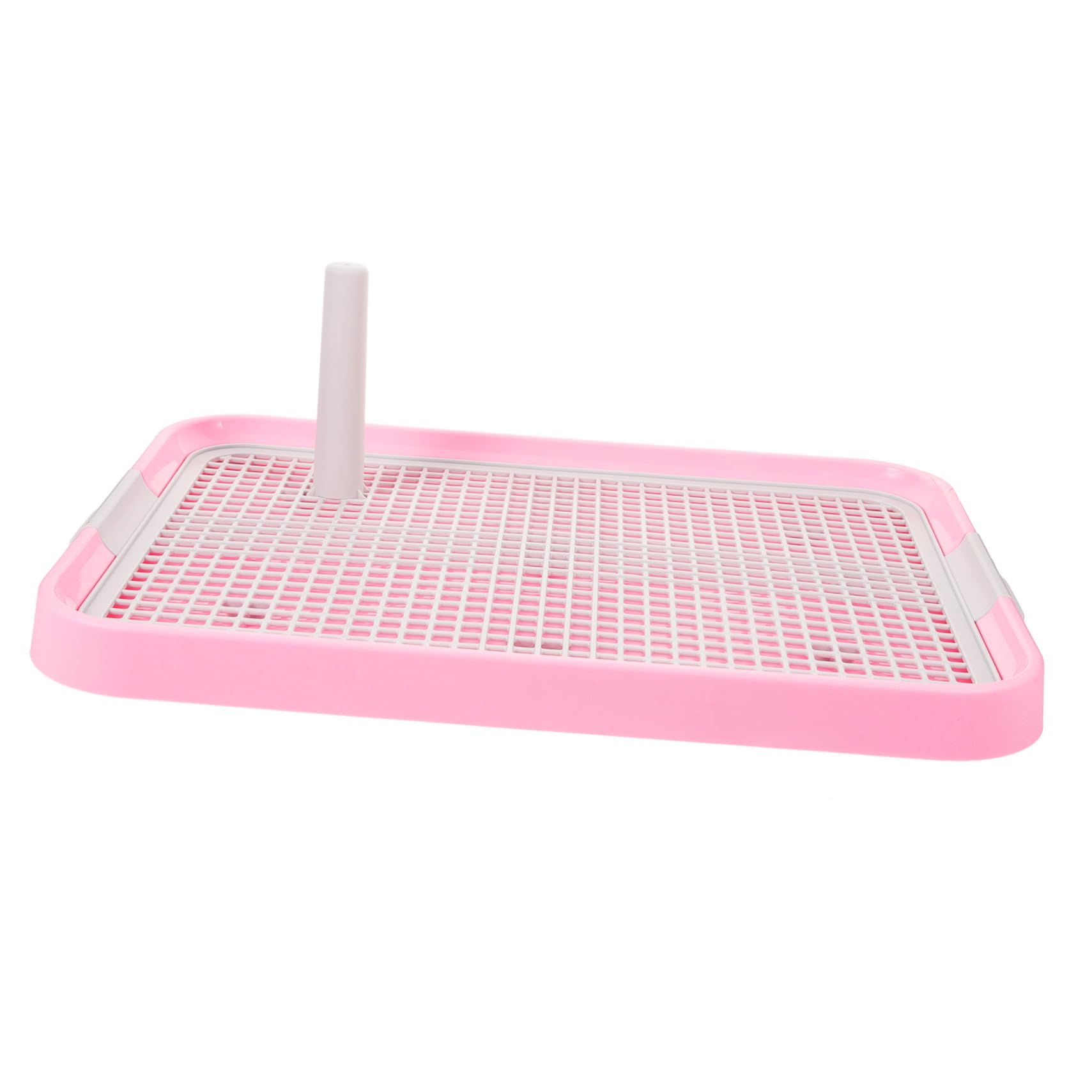 DOITOOL Toilette per Cani con Colonna Ergonomica e Antiscivolo Vasino Addestramento Cucciolotti di Taglia Piccola e Media Igienico e Facile da Pulire Rosa