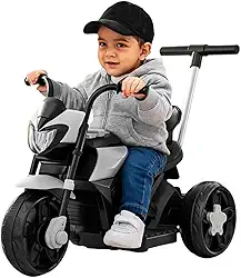Mini Moto Esportiva Elétrica Infantil, 6V, 3km/h, Controle Remoto, Cinza, até 30kg