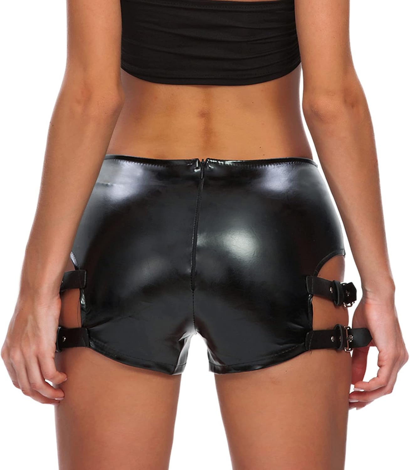 Womens Asymmetrical Skirt High Waist Gothic Dance Short Mini Bodycon Skirts - Image 3