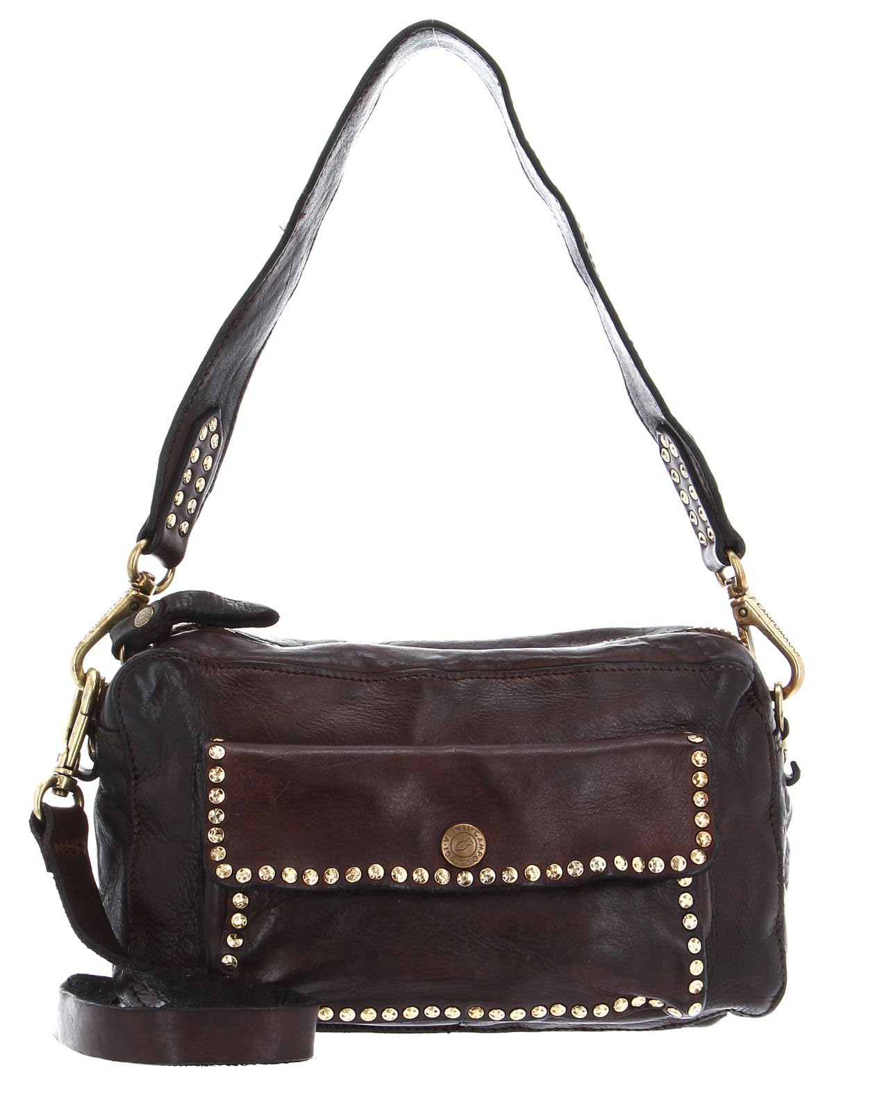 Campomaggi SMALL SHOULDER BAG W/POCKET, Moro C1501, One size