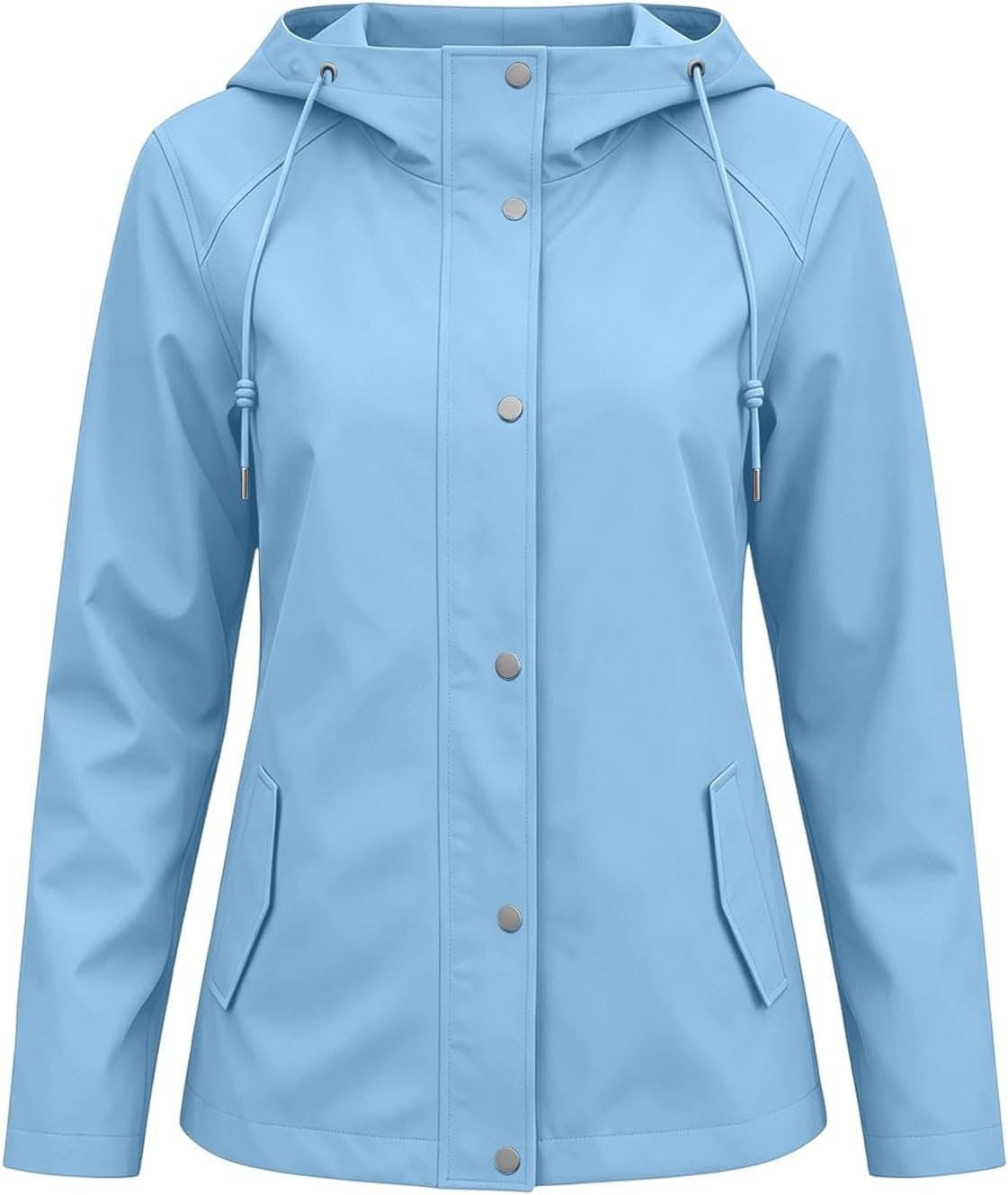Women's Lightweight Waterproof Packable Hooded Jacket Windproof Outdoor Windbreaker with Storage Pouch Hiking Travel