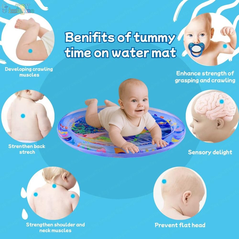 Toy Imagine Circle Water Play mat for Babies Tummy Time Leakproof Water Play Mat, Fun Activity Play Center Indoor and Outdoor Water Play Mat for Baby, Pack of 1, Multicolour 2