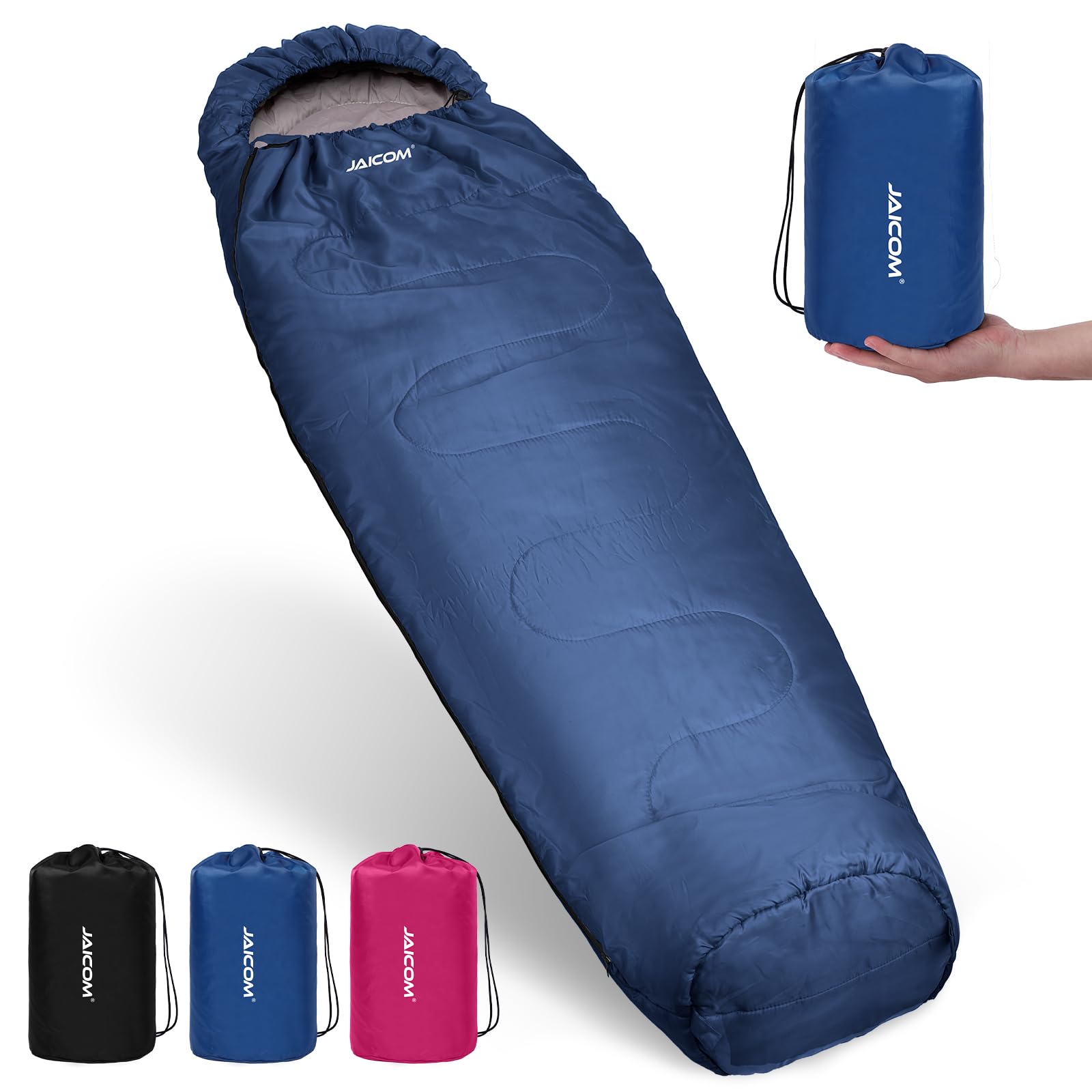 JAICOM Saco de Dormir Momia Ultraligero Cálido Paquete Pequeño Camping