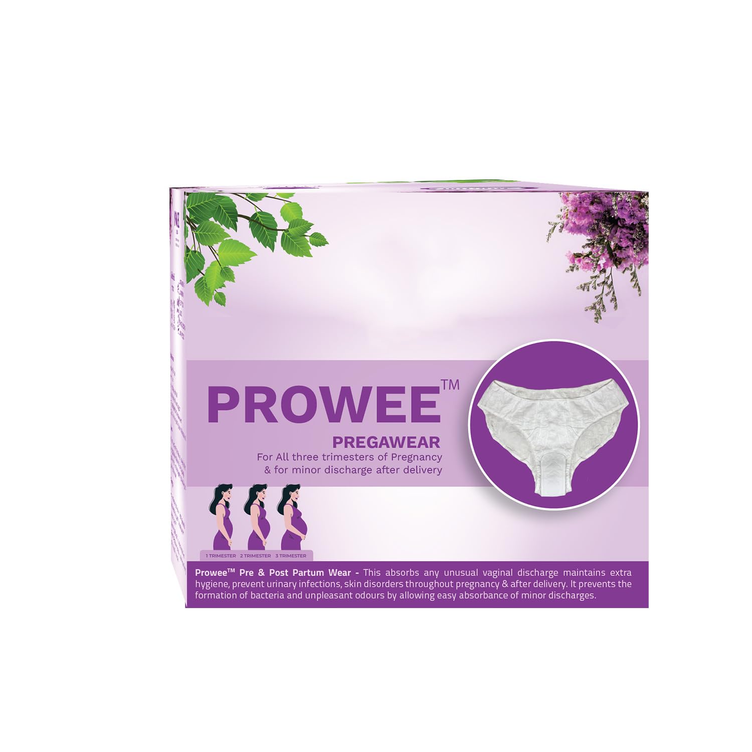 Disposable Women's Prepartum Pregnancy Maternity Panty (Pre-Fitted with Panty Liner for Minor Discharge) (Pack of 5)-image-47
