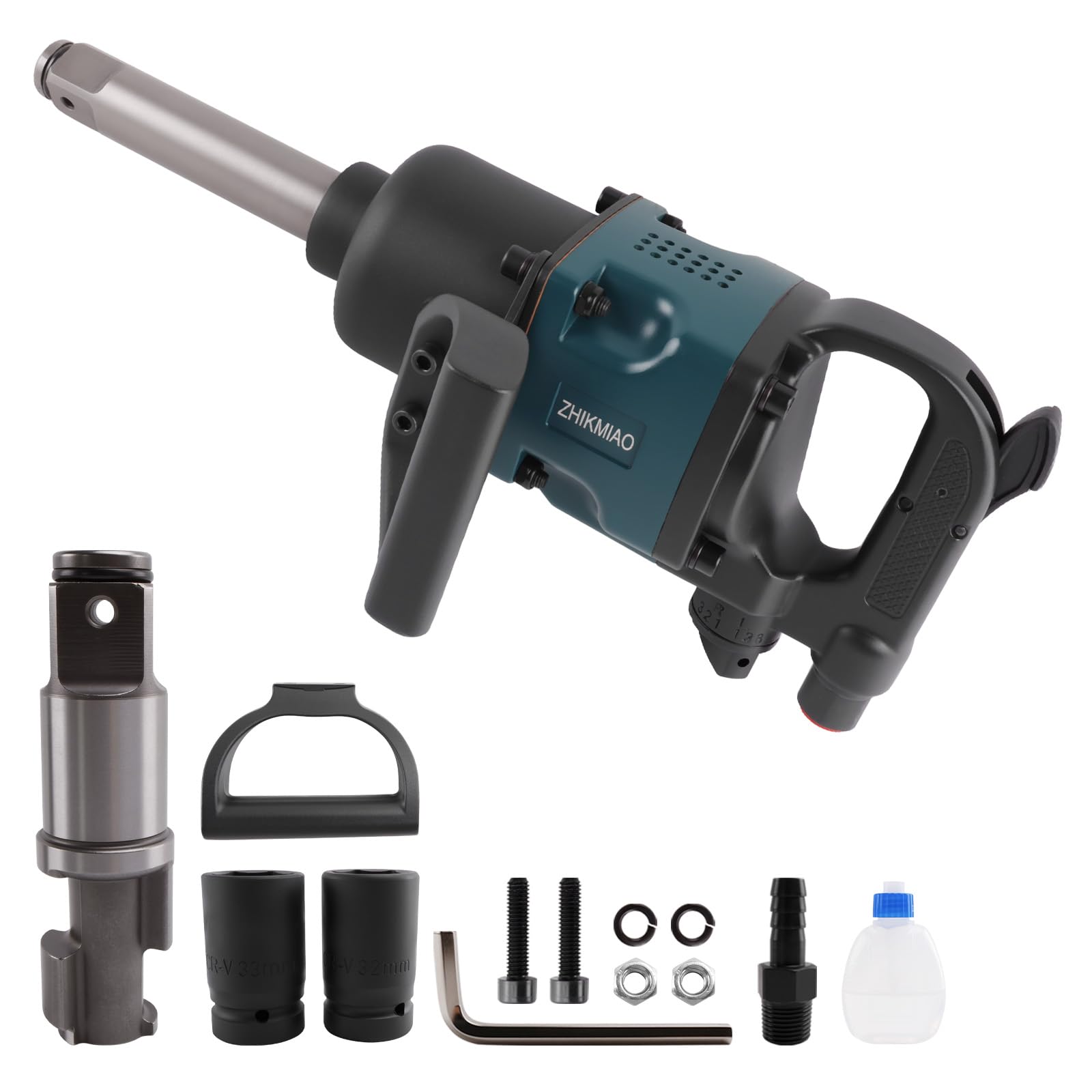 Avvitatore pneumatico da 1 pollice, Avvitatore a percussione a doppio martello 4500RPM per manutenzione di pneumatici pesanti, Pistola a percussione ad alta coppia da 1770 Ft-lbs,