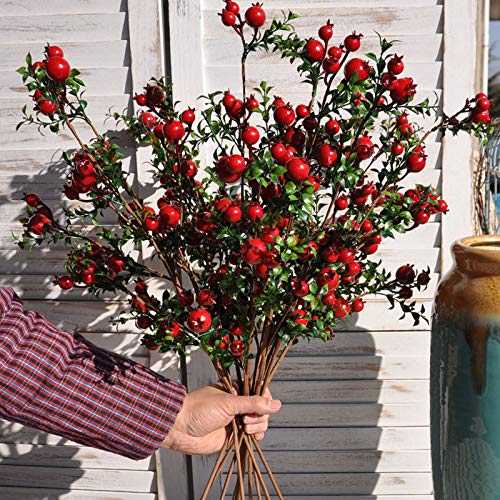 Frmarche Grenade 2pcs Magnifique Fleur Artificielle en Tissu Mariage Décorations Home Garden Party Decor Fleur de Simulation