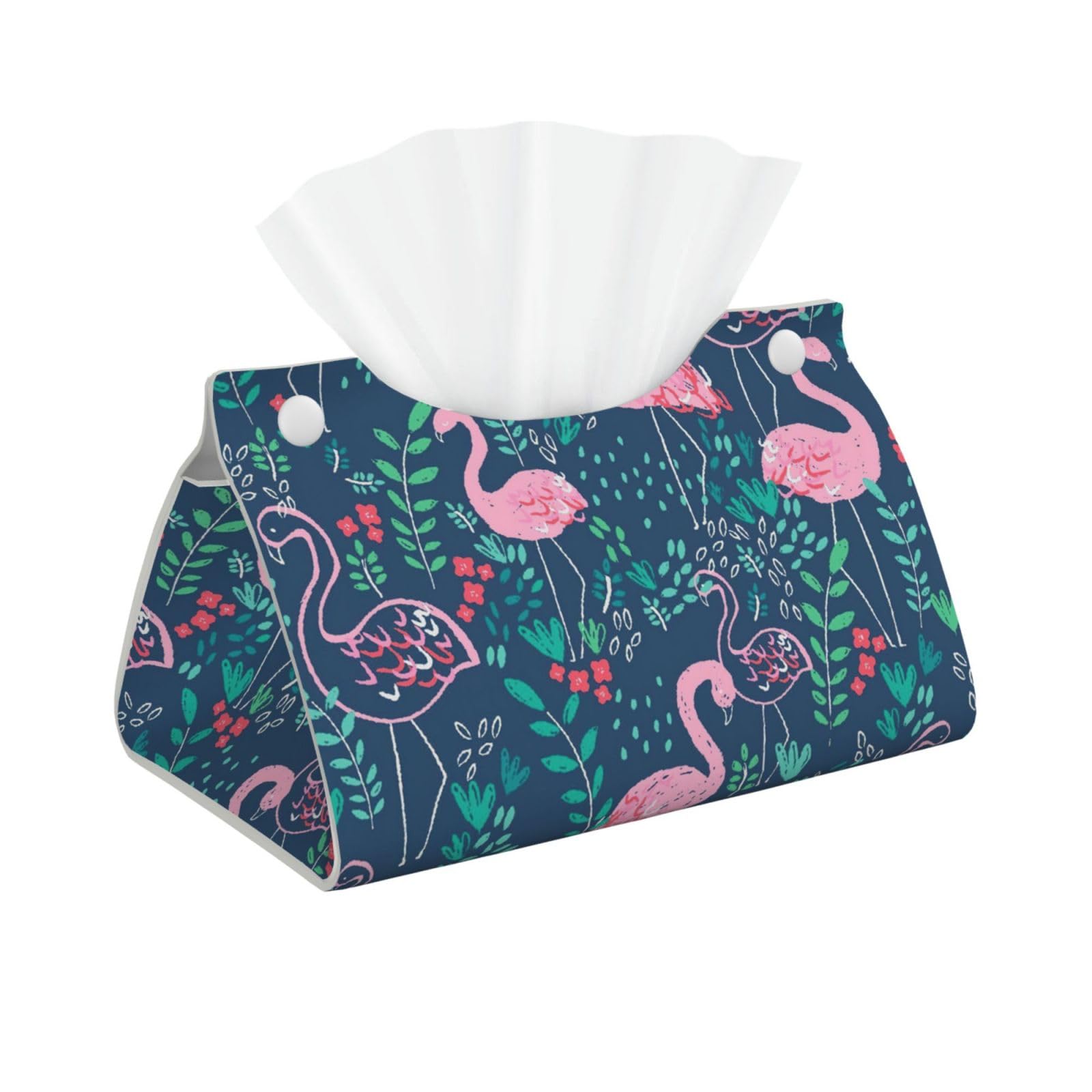 Floral Swan Print Long Tissue Box Cover Tissue Dispenser Box For Living Room, Office, Car, Bathroom