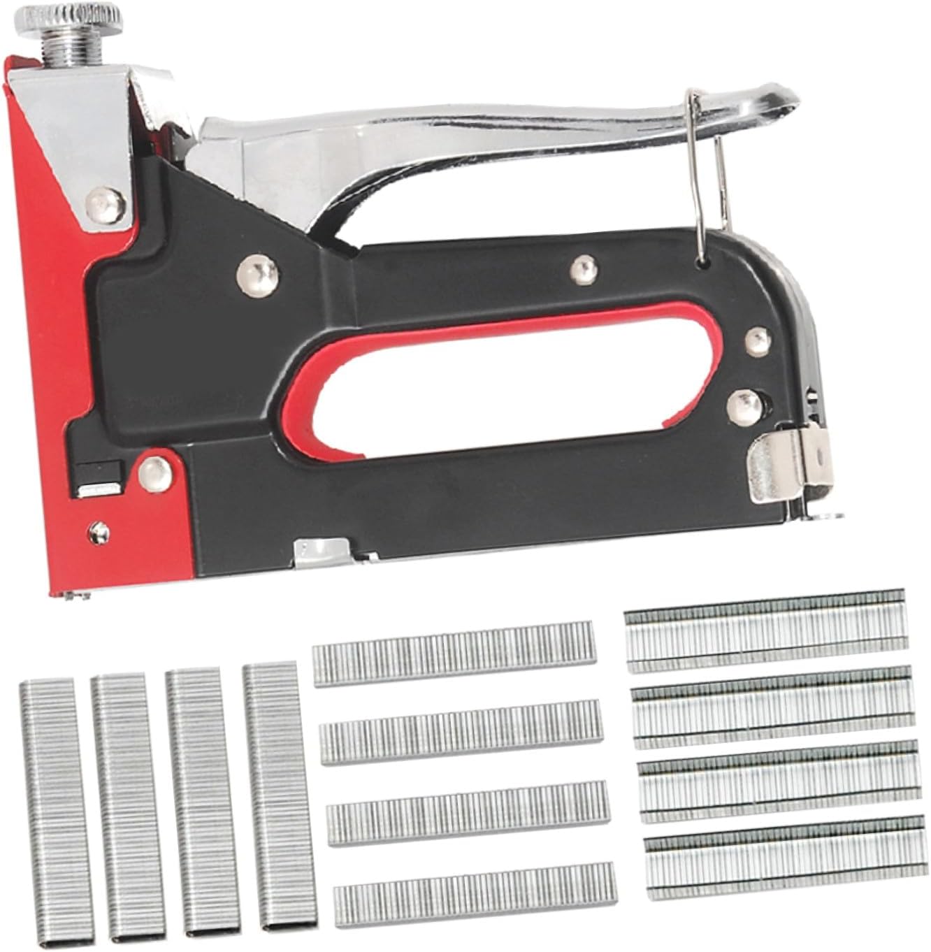 3 in 1 Heavy Duty Handheld Nailer Staple Tool with 3 Boxes Nails Multi-Function Manual Stapler for Construction and Craft Use