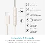 MEE audio SleepTones USB-C Wired Sleep Earbuds for Side Sleepers with Lightweight Low-Profile Silicone Earpieces, Noise Reduction Sleeping Headphones with Built-in Mic & Volume Controls (Beige)