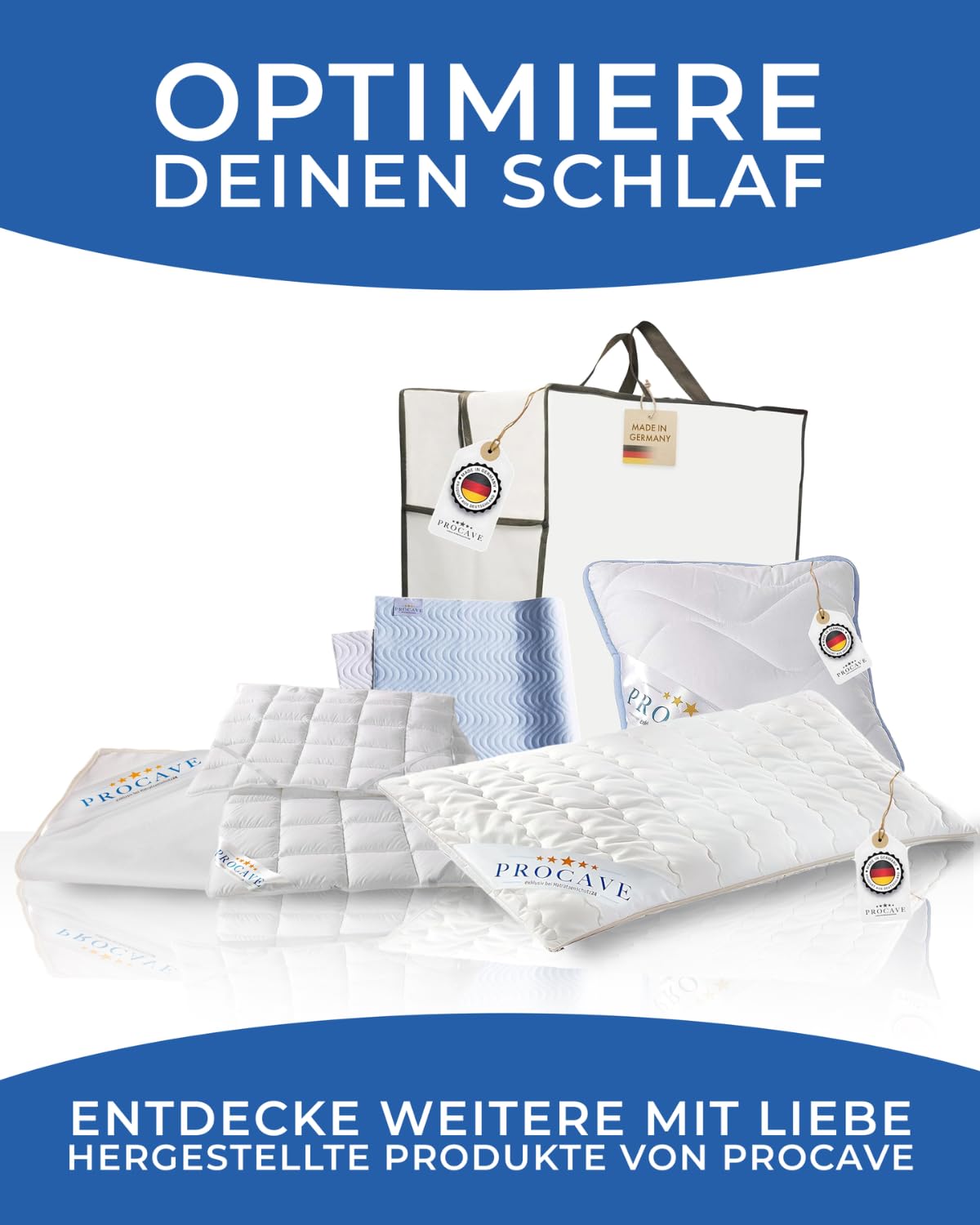 PROCAVE® Matratzenschoner 180x200 cm wasserdicht | Atmungsaktiver Matratzentopper mit Nässeschutz | Inkontinenzunterlage waschbar | Anti-Milben Bettunterlage | Premium Matratzenauflage Made in Germany