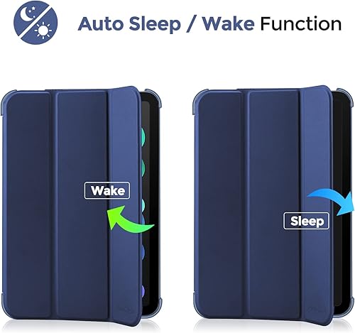 Miniatura 8 de ProCase Funda inteligente para iPad mini 7 A17 Pro 2024/iPad Mini 6 2021 8.3 pulgadas iPad mini 7ª/6ª generación, cubierta trasera dura para iPad