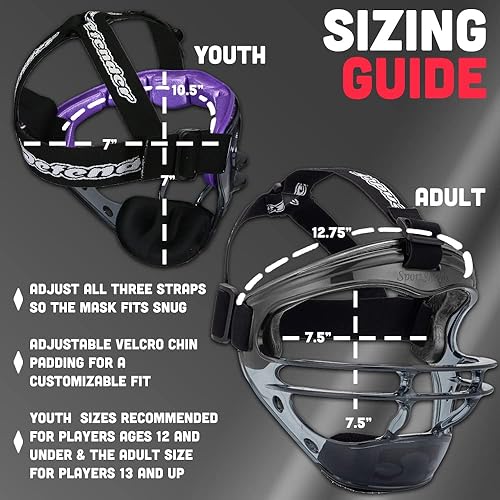 Miniatura 5 de Defender Deportes  Máscara de campo de béisbol de sóftbol  Máxima protección y visibilidad mejorada  Se adapta a la mayoría de las edades