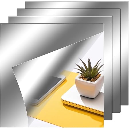 20-Pack Self-Adhesive Mirror Tiles - 2.5cm Square Shatterproof Acrylic Sheets For Crafts & Home Decor