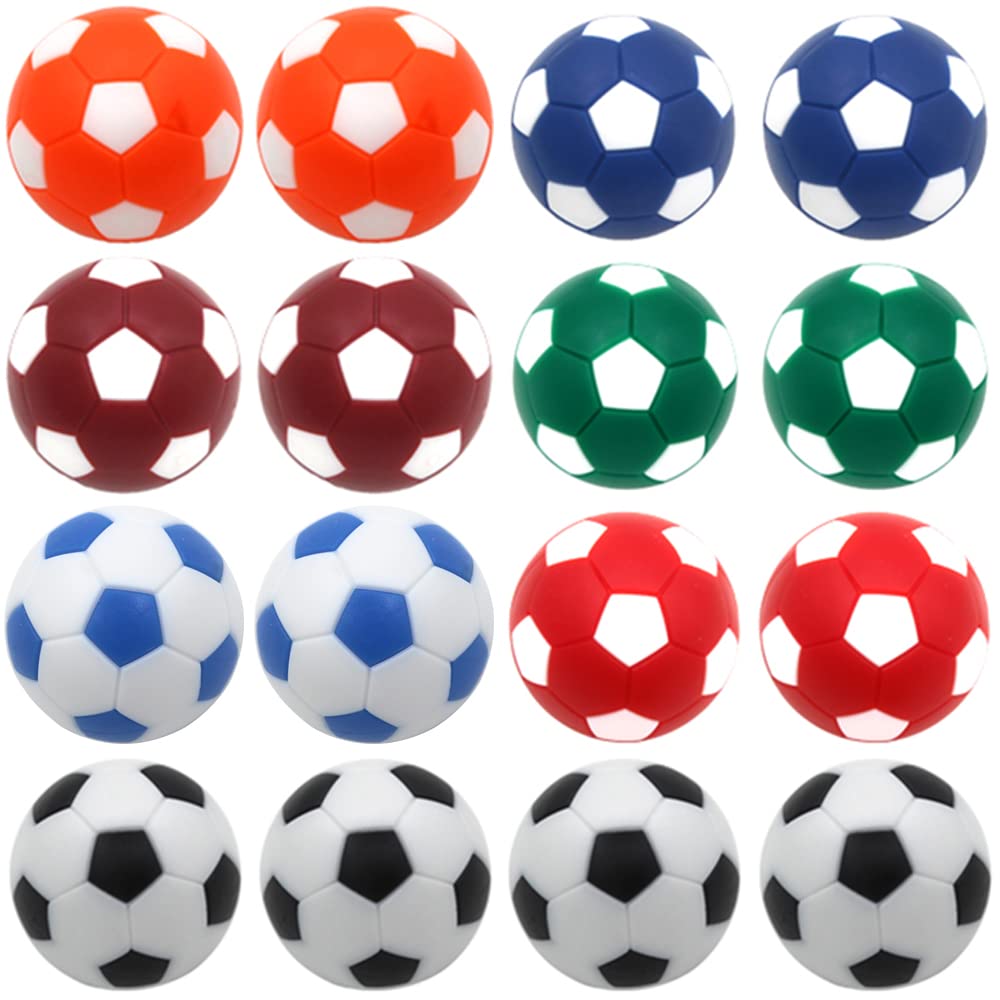BQSPT 32mm Foosball Balls - 16pcs Multicolor Official Table Soccer Game Replacement Foosballs
