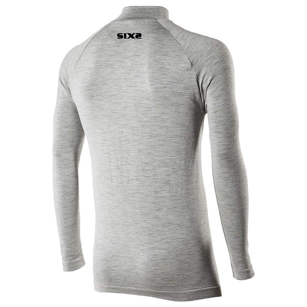 SIX2 Wool Grey Lupetto con Zip ml Merinos