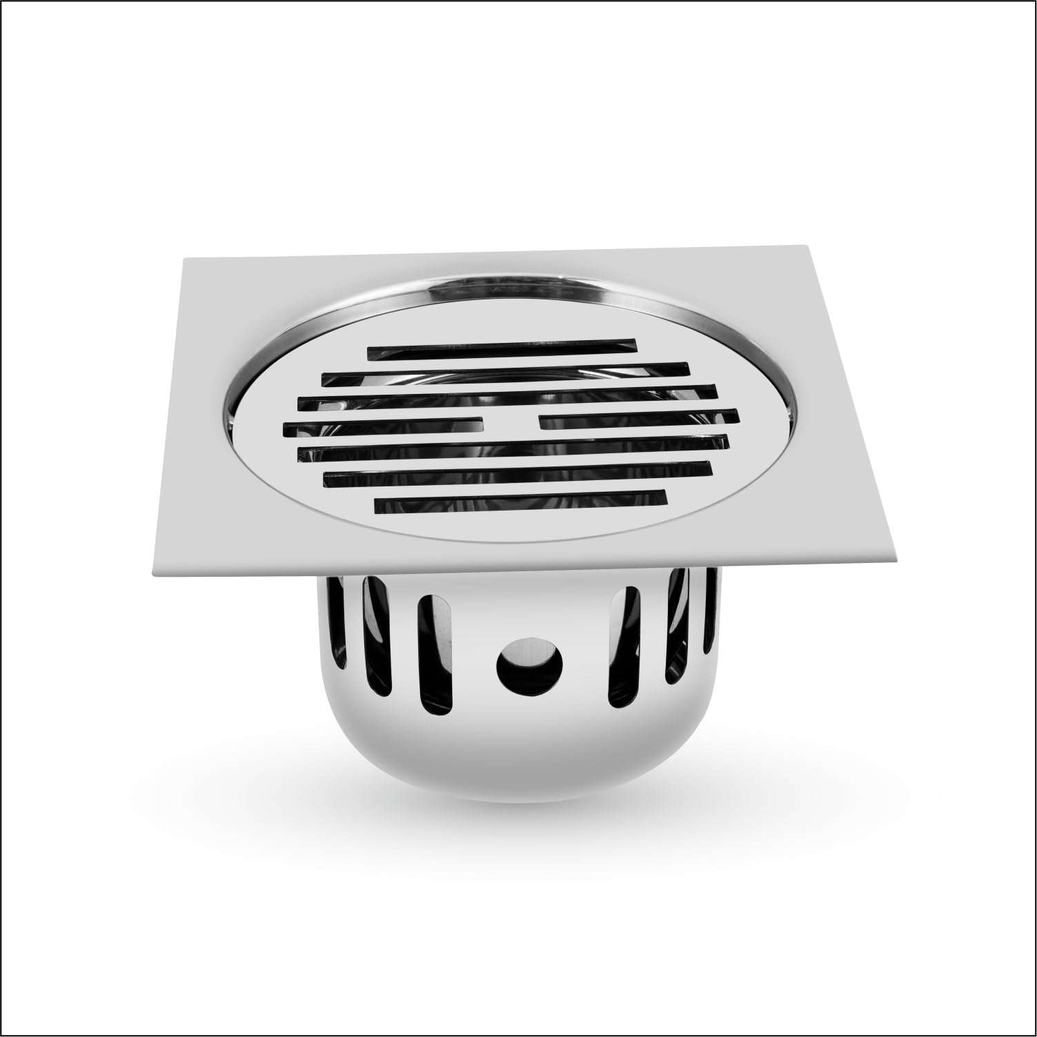 Sanjay Chilly Floor Drain with Cockroach Trap 304 Stainless Steel Grade Bathroom Gratings Floor Cover Jali Waste Water Drainer Strainer Washbasin Sink Toilet Anti Odor (Square Classic 5x5 INCH)