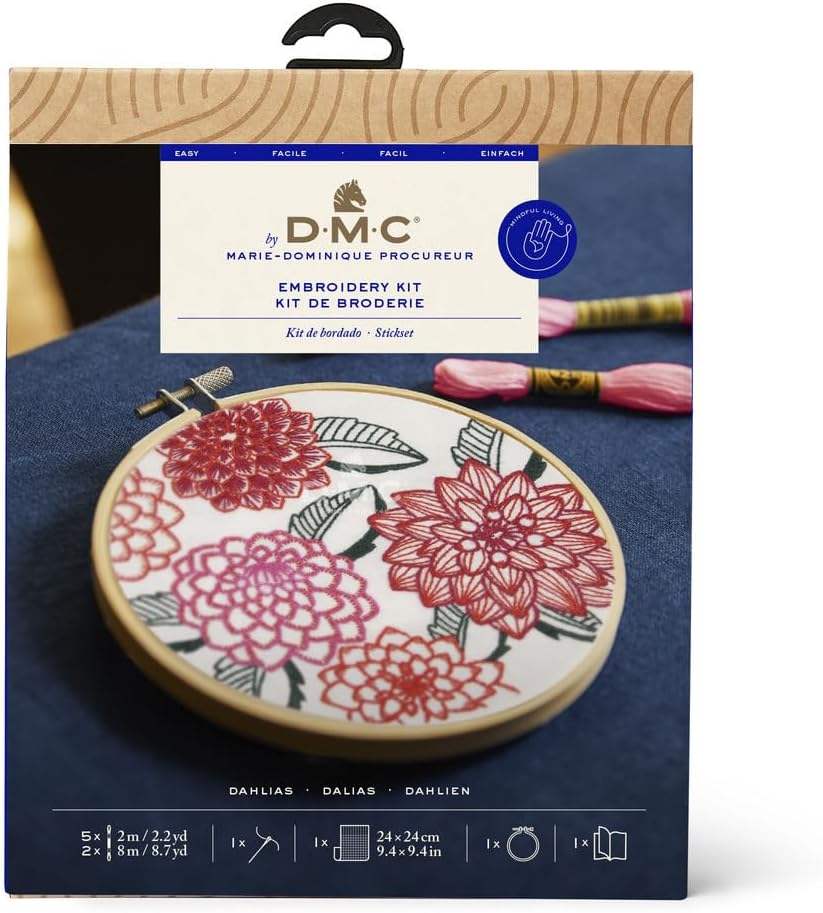 DMC Dahlias Embroidery Kit TB198