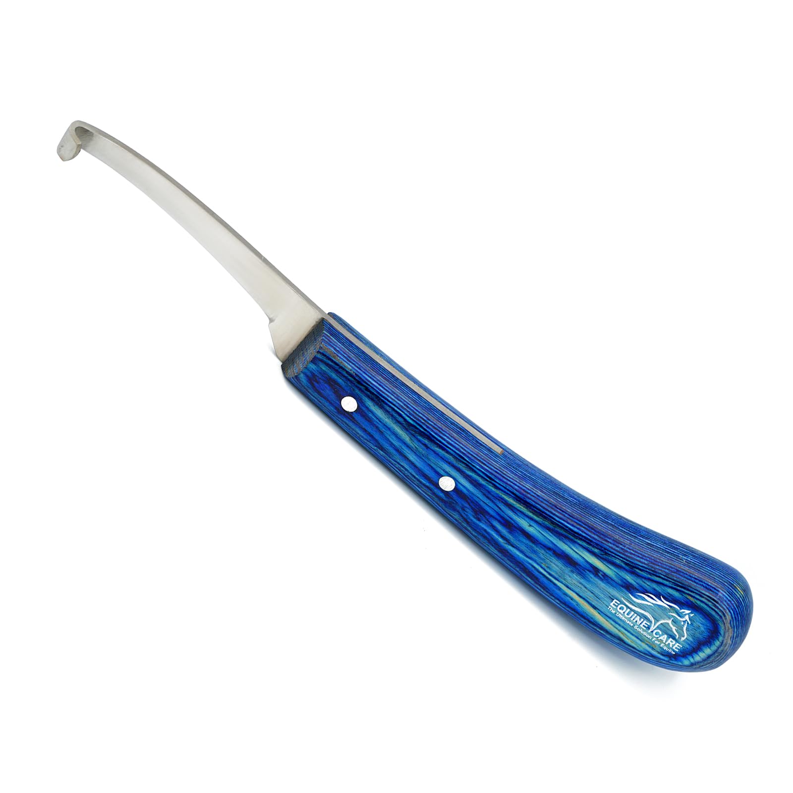 Equine Care Coltello per zoccoli destrorsi, lama stretta in acciaio J2 super affilato, manico ergonomico in lamiera, strumento professionale per la rifilatura e la scarpa per cavalli, mucche, capre,
