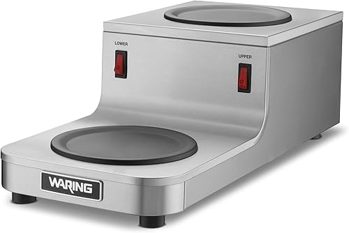 Miniatura 7 de Waring Commercial WCW10 Café Deco - Calentador de jarra de café individual, 120 V, enchufe de 5 a 15 fases, quemador individual plateado