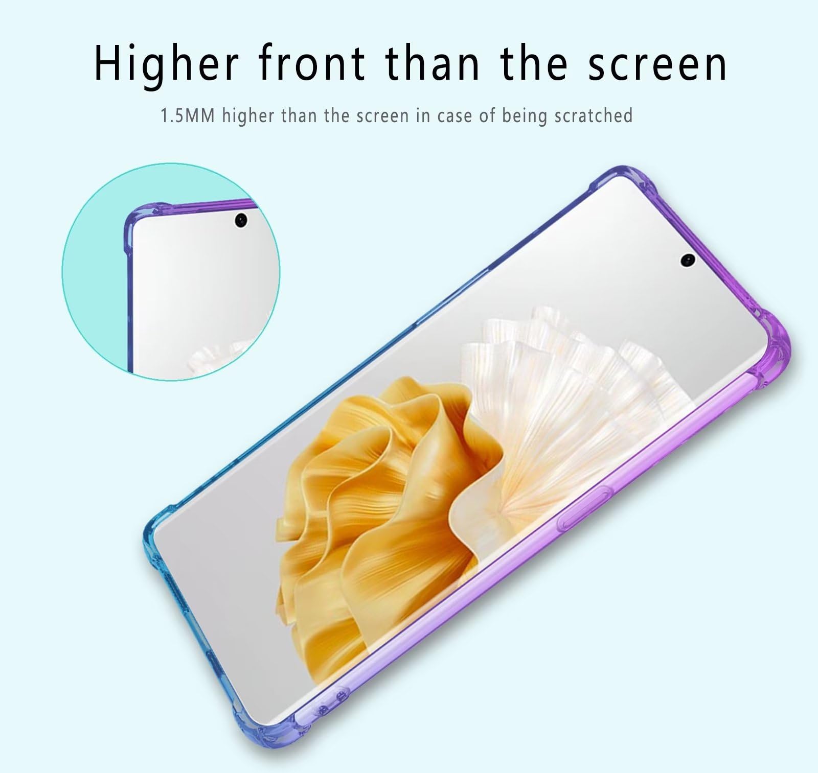 Compatibile con Huawei P60 Pro, custodia in silicone con fiori
