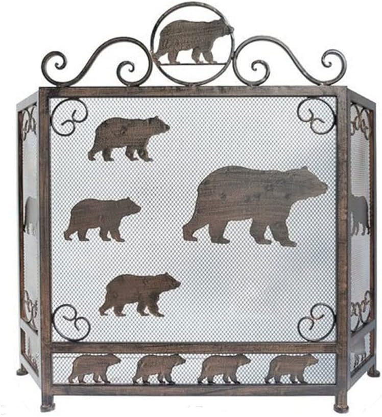 Fireplace Screen Fireplace Screen Indoor Fireplace Screen Decorative Foldable with Metal Pattern Mesh Fire Separation Screen Black Fireplace Spark Mesh Octopus Feet