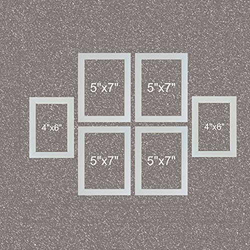 Image of Amazon Brand - Solimo Set of 6 Cream Photo Frames(5 inchX7 inch : 4pcs & 4 inchx6 inch : 2PCS)