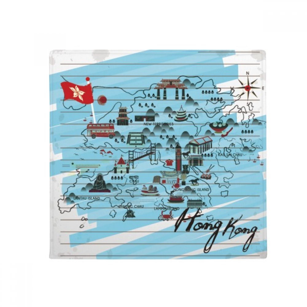 Tapis de sol pet mat Hong Kong Plan anti-slip lavable pour porte cuisine et entrée