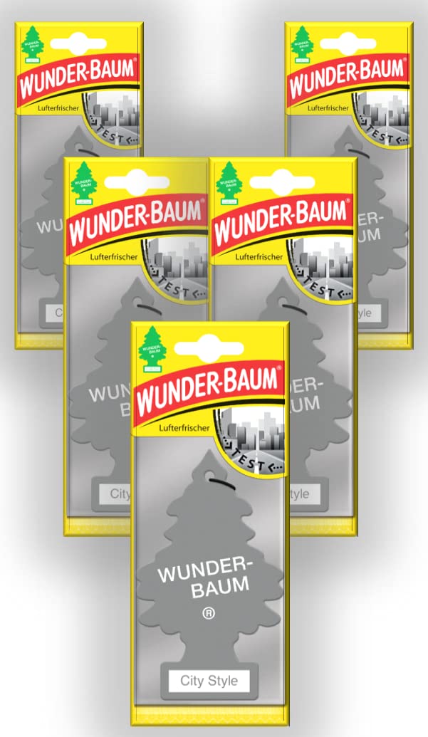 Wunder-Baum Autoduft Lufterfrischer Duftbaum Düfte 5 Stück + Stift light-tribe (City Style)
