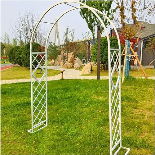 Marco de arco galvanizado resistente de metal para plantas trepadoras, enrejado independiente, ideal para rosales, tamaño grande, 180 x 230 cm (ancho x alto)
