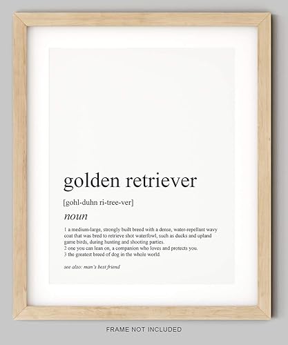 Miniatura 2 de Golden Retriever Gifts - 8x10" UNFRAMED Dog Wall Definition Art Print - Dog Mom And Dad Gifts, Dog Lover Gifts For Men And Women - Black & White
