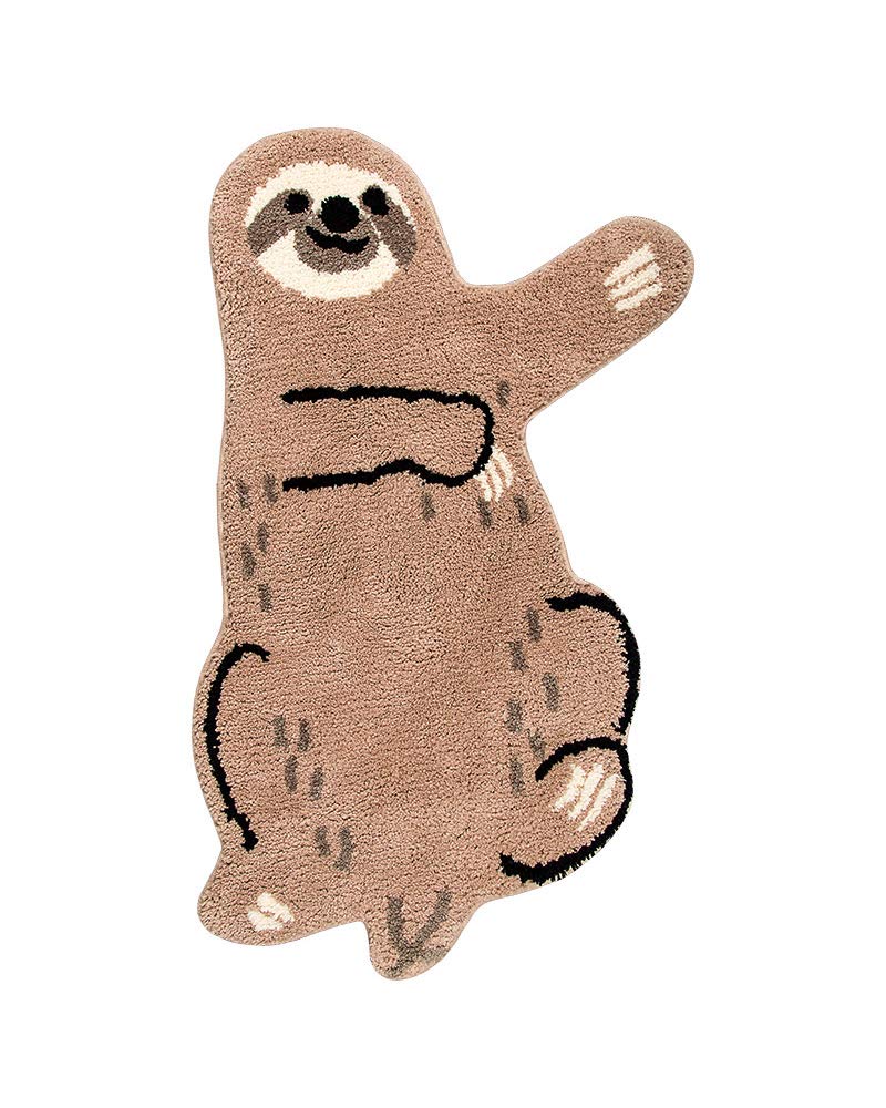 Cute Soft Small Sloth Shaped Mat for Bathroom,Showroom Bathmat,Non-Slip Bath Rugs,Play Carpet Area Rug for Kids,Photography Props (25.6X39.4'')