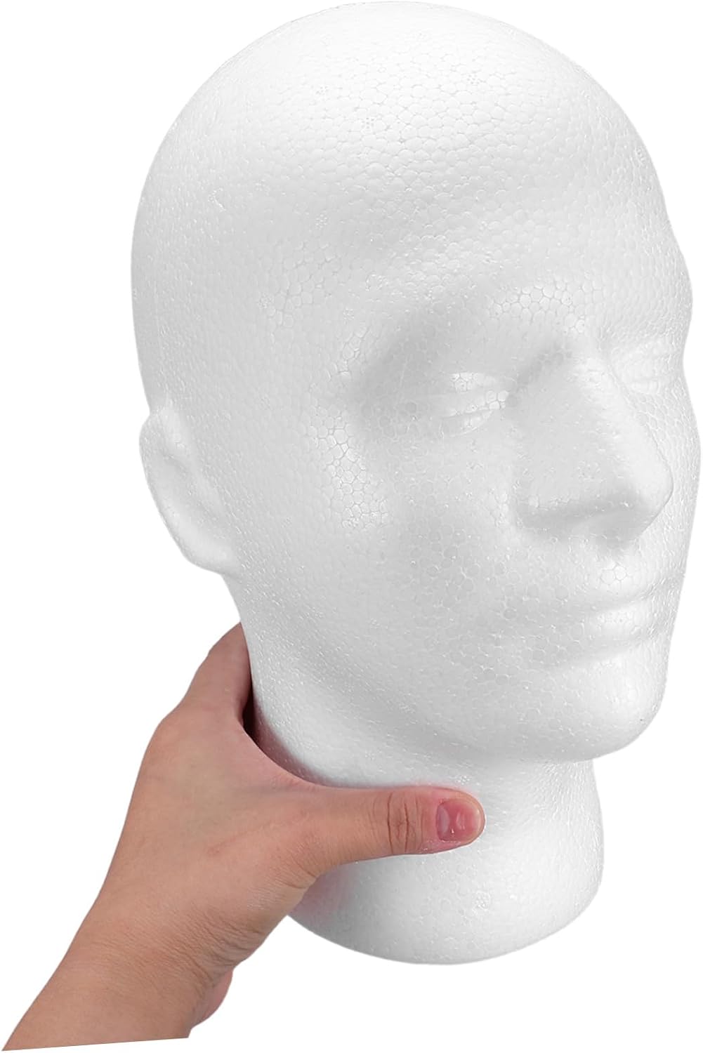 2pcs Male Foam Mannequin Head White 28cm Wig Holder Display Stand for Hats Scarves Masks Salon and Retail Use