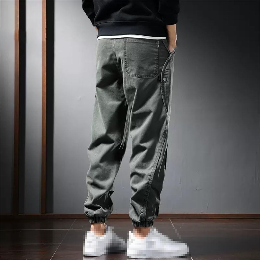 Vogrtcc Pantalones Pitillo Casuales para Hombre Pantalones Holgados con Cordón En La Cintura Elástica