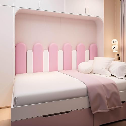 Miniatura 2 de PINJIE Acolchado de pared para niños con autismo, 4 paneles de pared tapizados para cabecero de despegar y pegar, decoración de guardería,