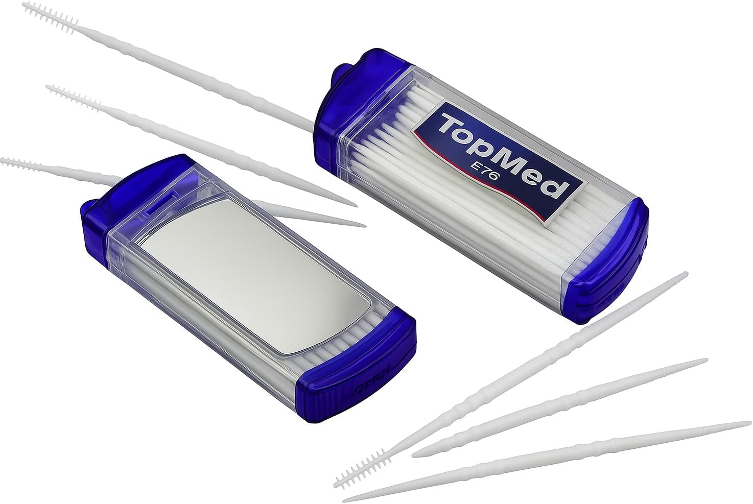 Oral Care Dental Brush Teeth Pick Plastic Teeth Floss Toothpick with a Mirror 200 Count (4 Box X 50 Units) Color May Vary