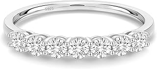 EAMTI Moissanite Rings for Women Sterling Silver Wedding Bands Size 5-10