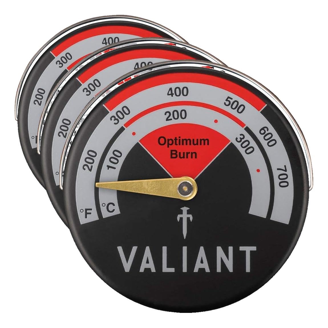 Thermomètre magnétique Valiant lot de 3 pour contrôler la combustion du poêle