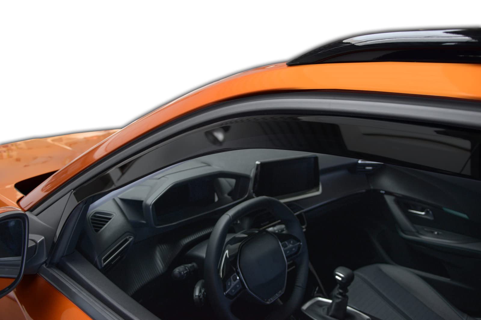 J&J AUTOMOTIVE Deflettori d'Aria per Peugeot 2008 / 2008E Dal 2019, Set da 4 Pezzi, Nero Fumé Oscurato Heko