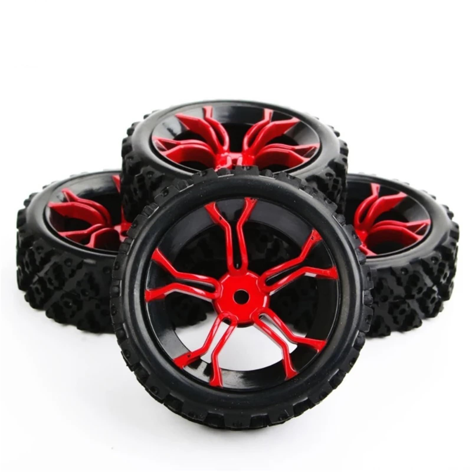 RC NeumáTicos para HSP para HPI 1/10 4 Uds Escala Neumáticos para Rally Llanta Rueda con 6mm Offset 12mm Hex RC Accesorios Coche Todoterreno Orugas Modificadas