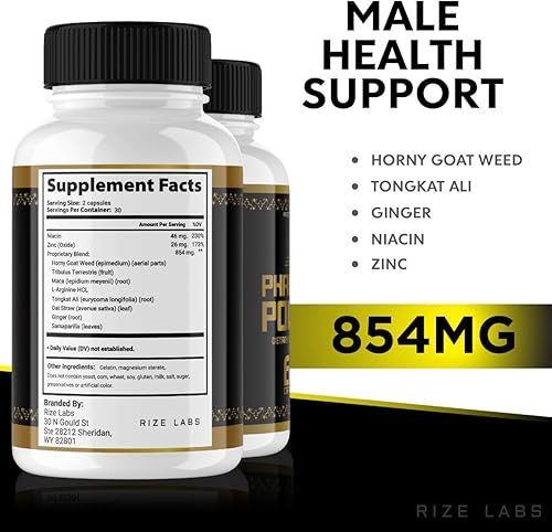 Miniatura 8 de rize labs Pharaoh Power Supplement  Píldoras de apoyo de fórmula avanzada, suplemento dietético, cápsulas extra fuertes sin OMG fórmula avanzada (60