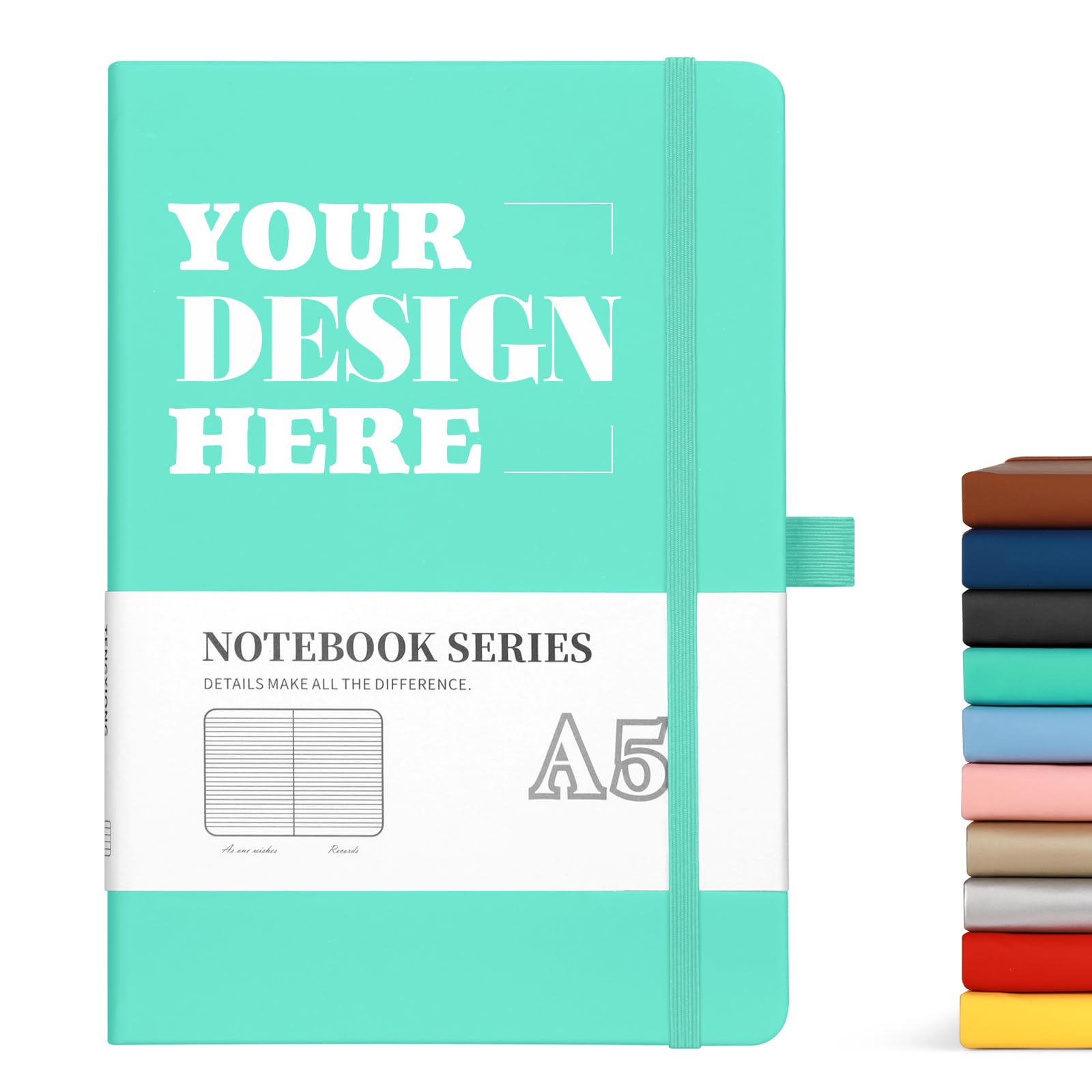 ENOMY Personalised Notebook with Logo/Text/Image Custom A5 Daily Journal Work Notebook Hardcover for Students Teachers Professionals Office College