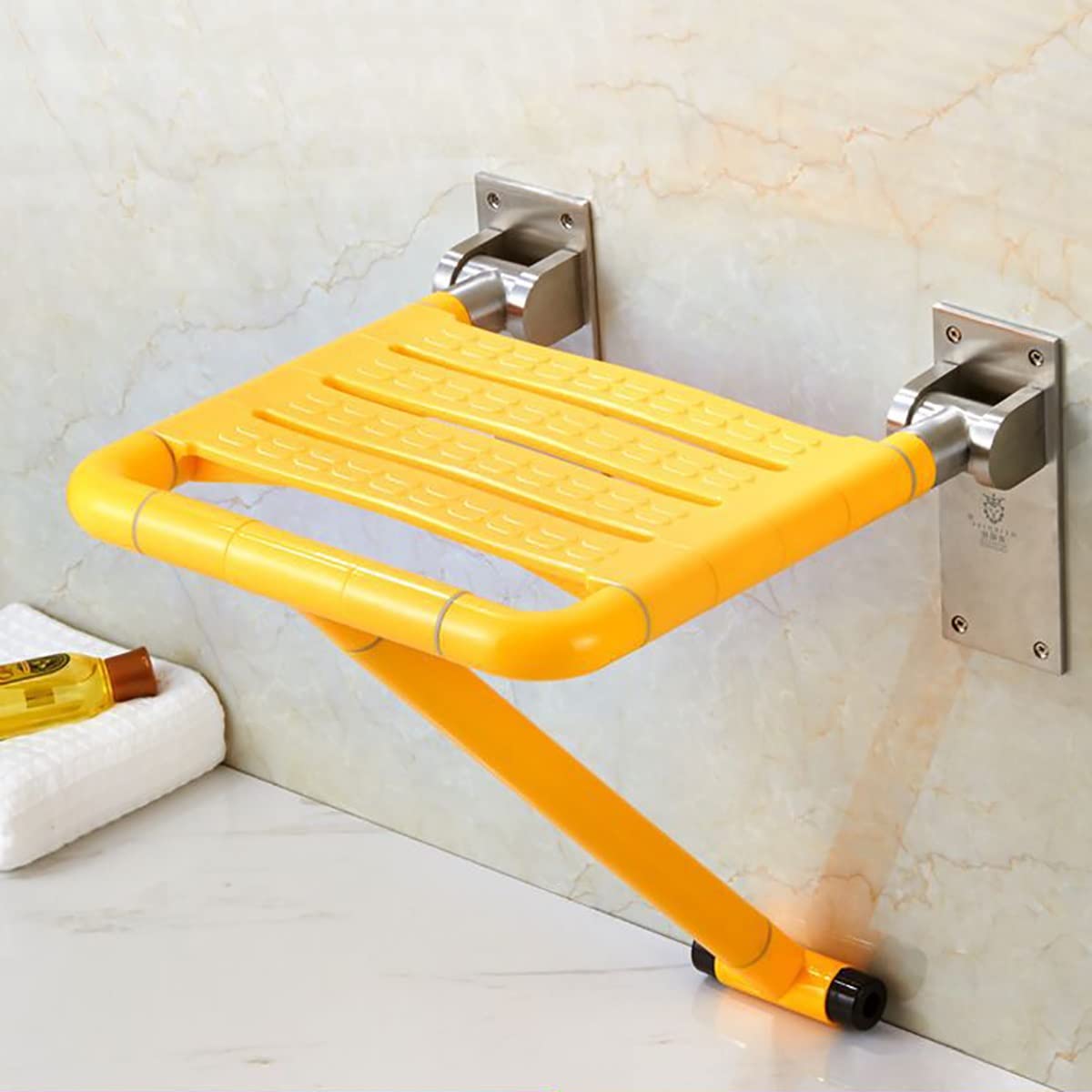 Asiento de Ducha montado en la Pared, Asiento de Ducha Plegable, Taburete de Pared de Hoja abatible for baño, Silla de Ducha Que Ahorra Espacio for Ancianos, discapacitados, Seguridad