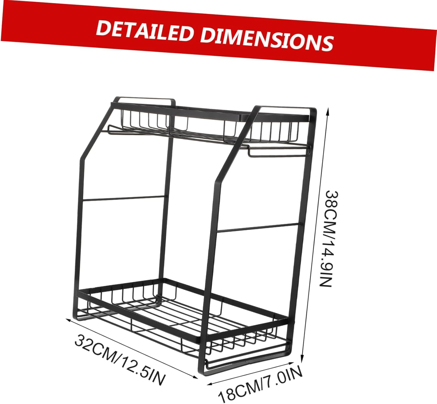 Ciieeo Multipurpose Double Layer Spice Storage Rack Organizer for Kitchen Bathroom and More for Spaces and Easy Access to Seasoning Bottles