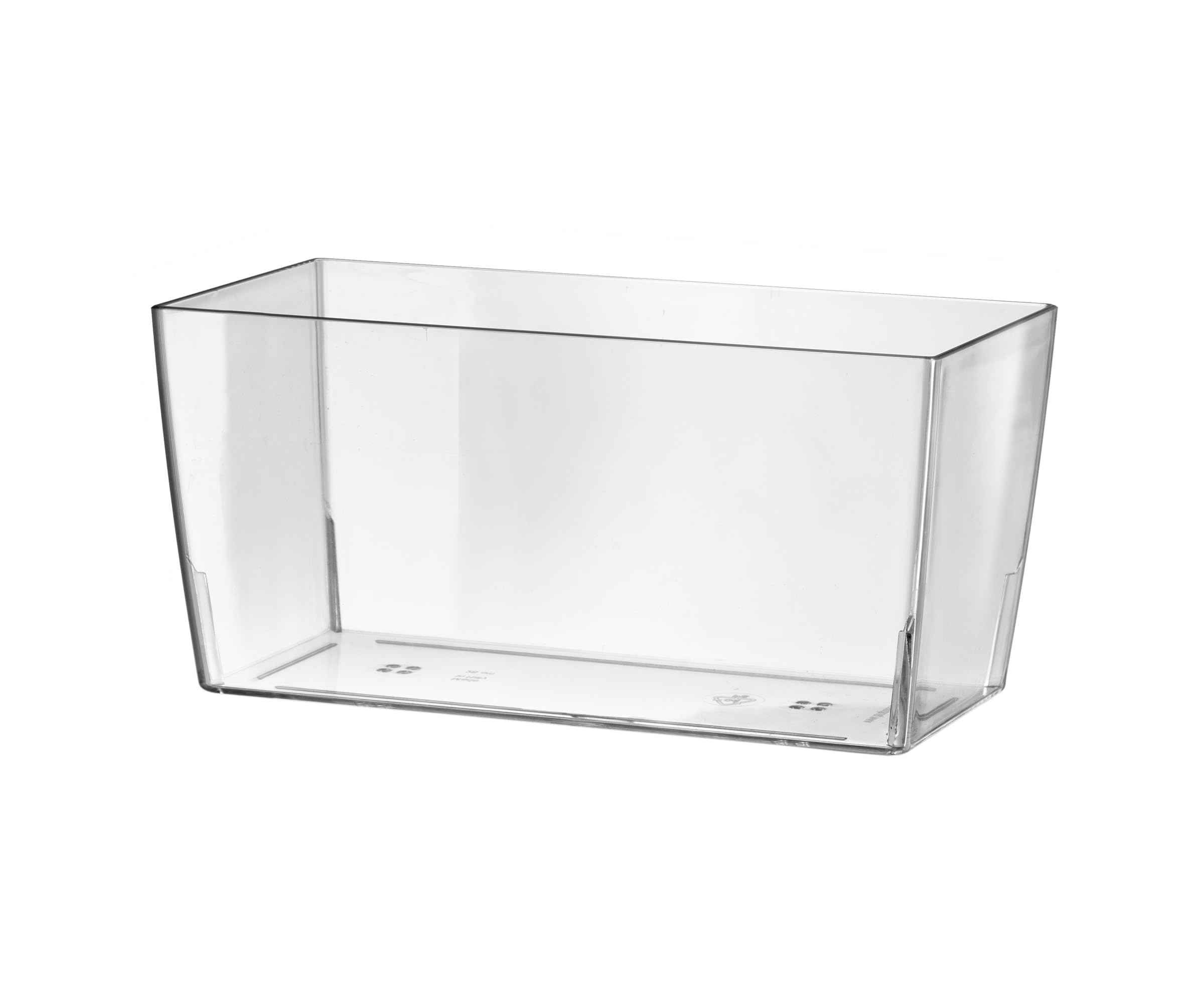 Teraplast - Jarrón Rectangular Transparente de Resina Coimbra, Dimensiones 30 x 15 x 15 cm, Jardinera Efecto Cristal para Interior y Exterior