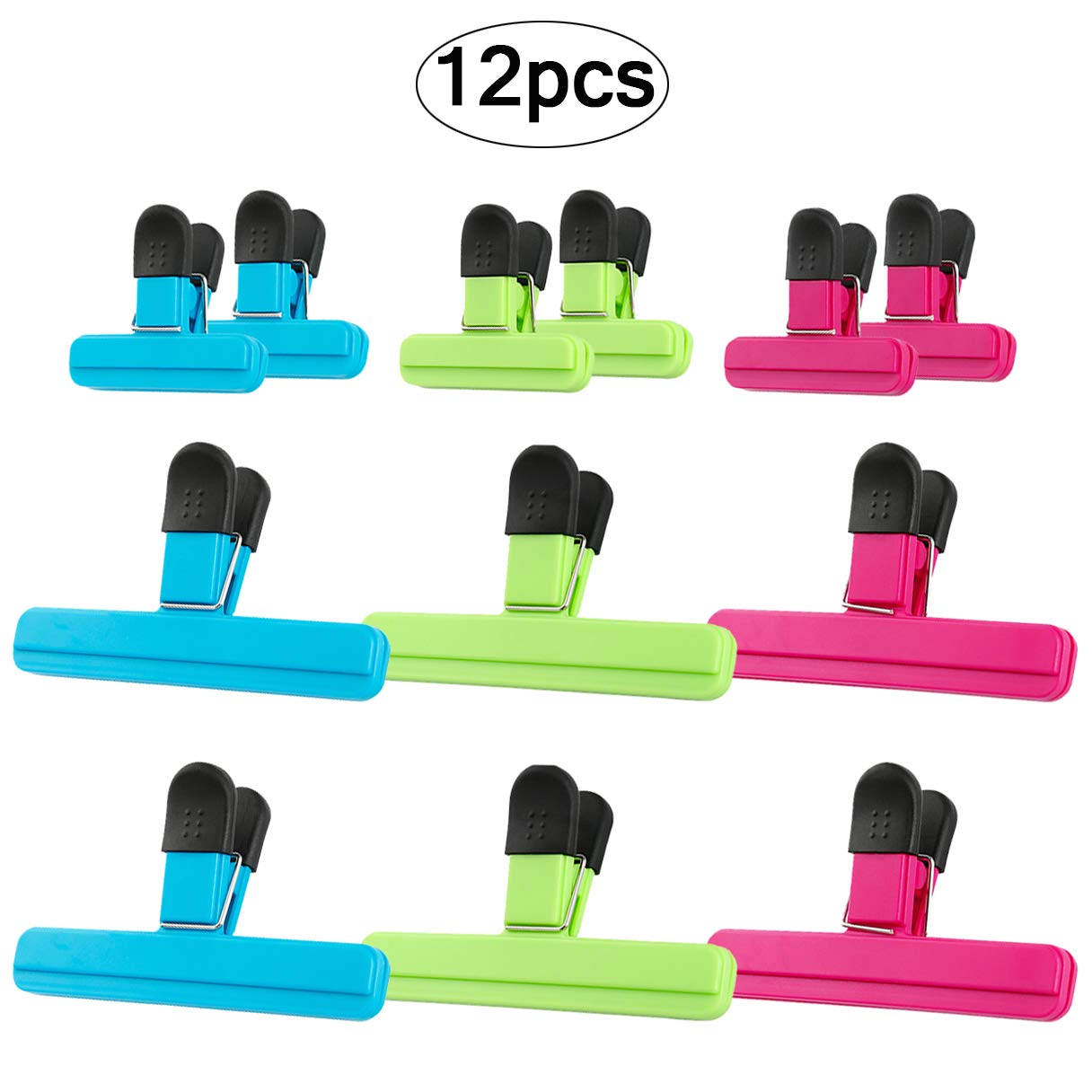 Buy 12 Pieces Chip Bag Clips Food Clips Plastic Heavy Duty Air Tight Seal Grip Assorted Colors