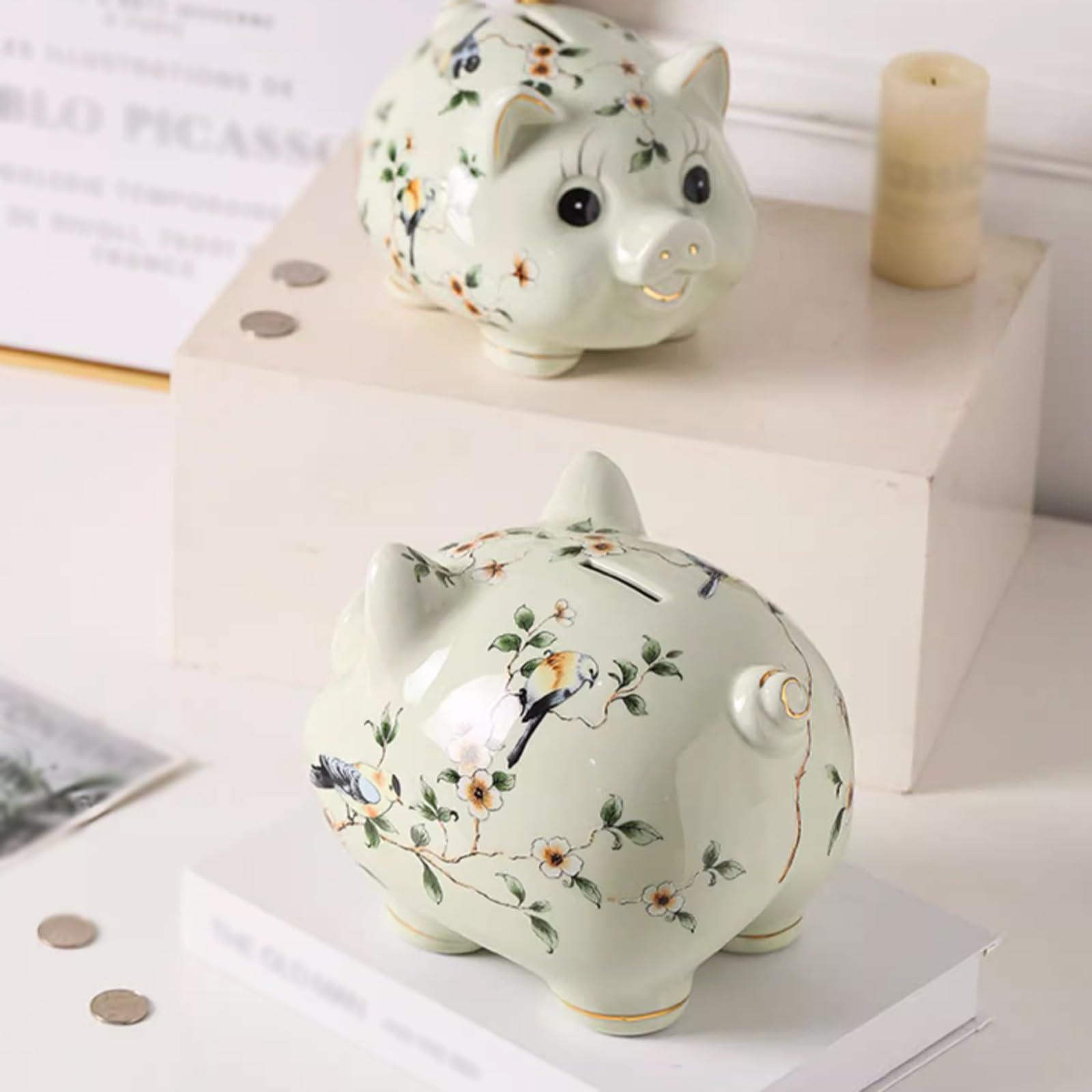 Spardose in Schweinchenform aus Keramik, niedliche Spardose mit einzigartigem Erinnerungsstück-Design – ideal for Verschenken