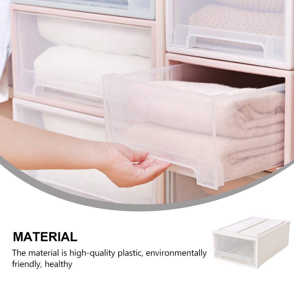 DOITOOL 1pc Transparent Drawer Storage Box Versatile Home Organizer for Clothes Shoes and Sundries Stackable Design for Bedroom and Living Room