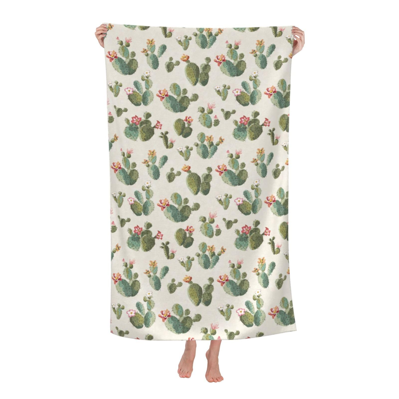 Cbaaghh Cute Cactus Print Adult Beach Towels,Beach & Pool Towel,Beach Towels,Towels For Camping