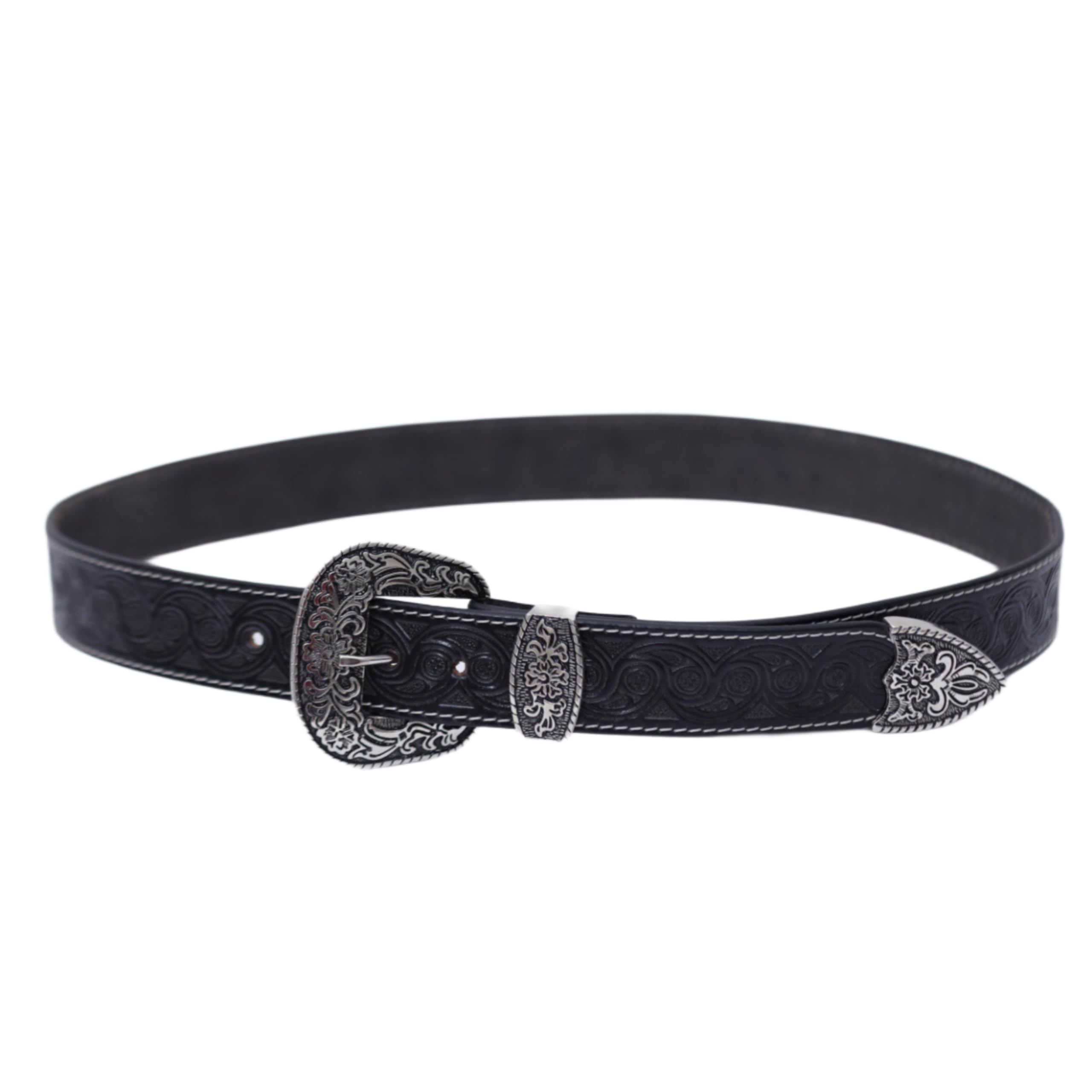 Generic Men's Leather Casual Every Day Jeans Belts, Men Black Leather Belt (34)