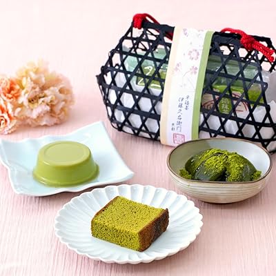 伊藤久右衛門 抹茶 スイーツ 母の日 京の黒かごセット 詰め合わせ （カステラ プリン わらび餅） カステラ ぷりん 宇治抹茶
